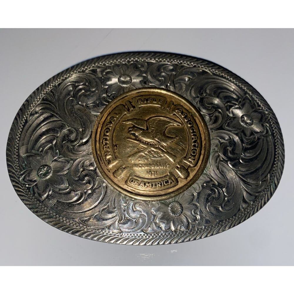 Nra National Rifle Association America Hunting Montana Silversmiths Belt Buckle